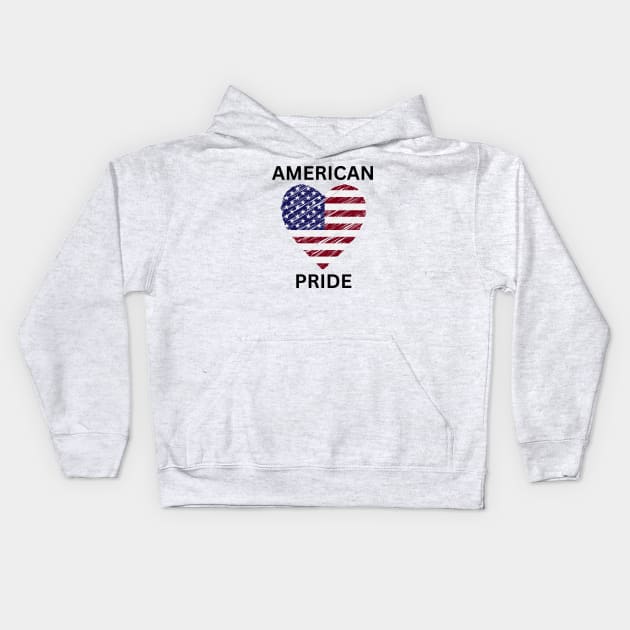 "American Pride" with Heart Kids Hoodie by MCsab Creations